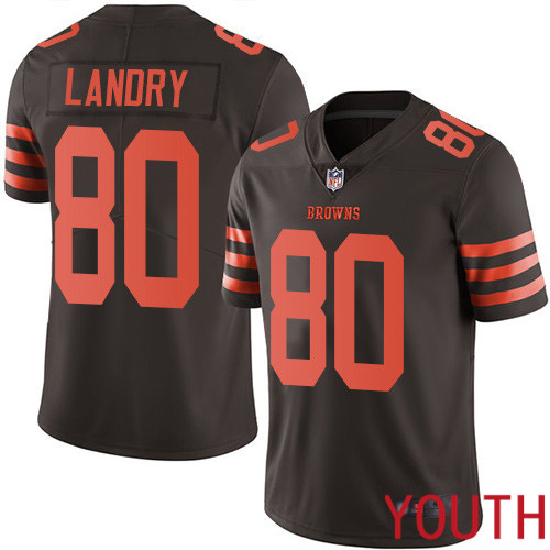 Cleveland Browns Jarvis Landry Youth Brown Limited Jersey 80 NFL Football Rush Vapor Untouchable